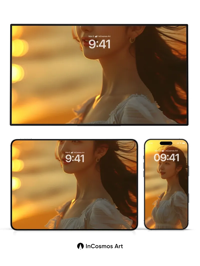 Golden Hush Wallpaper with Whispering Light