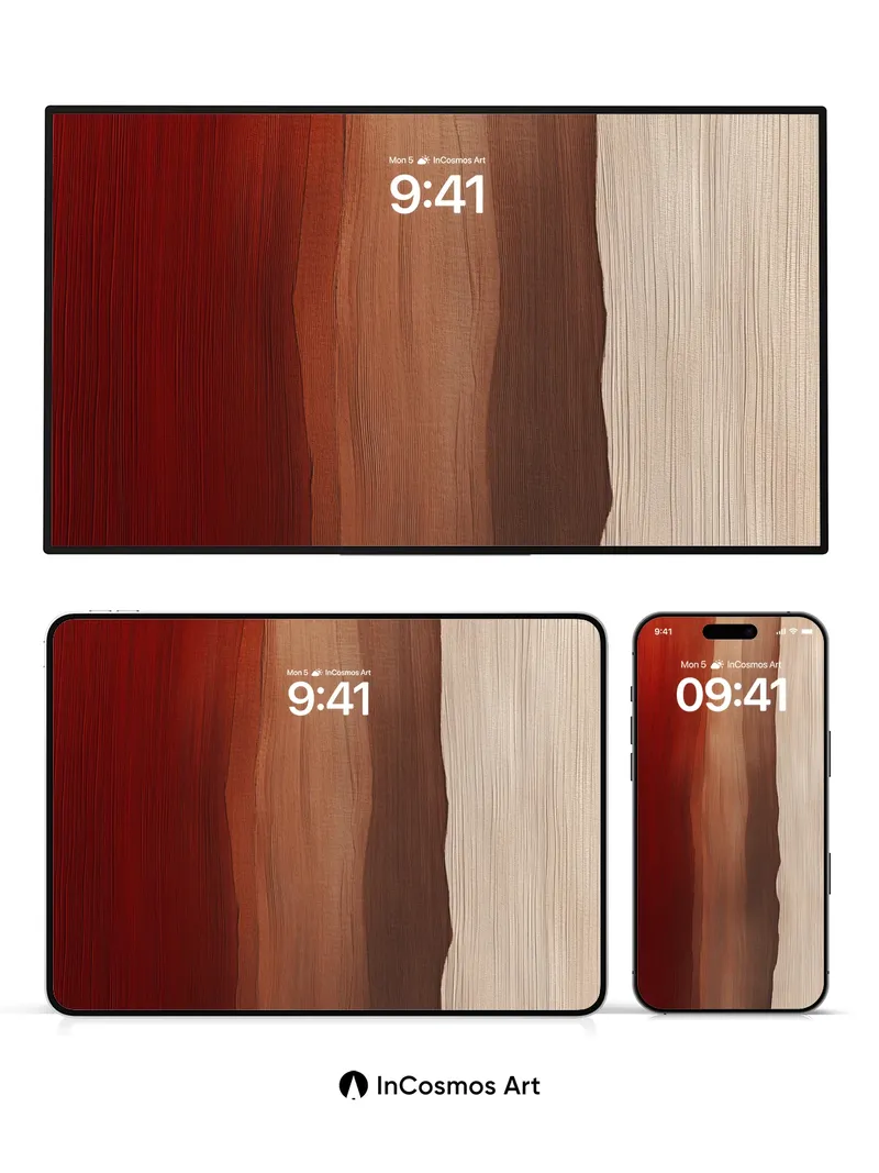 Crimson Veil Wallpaper with Wooden Pulse