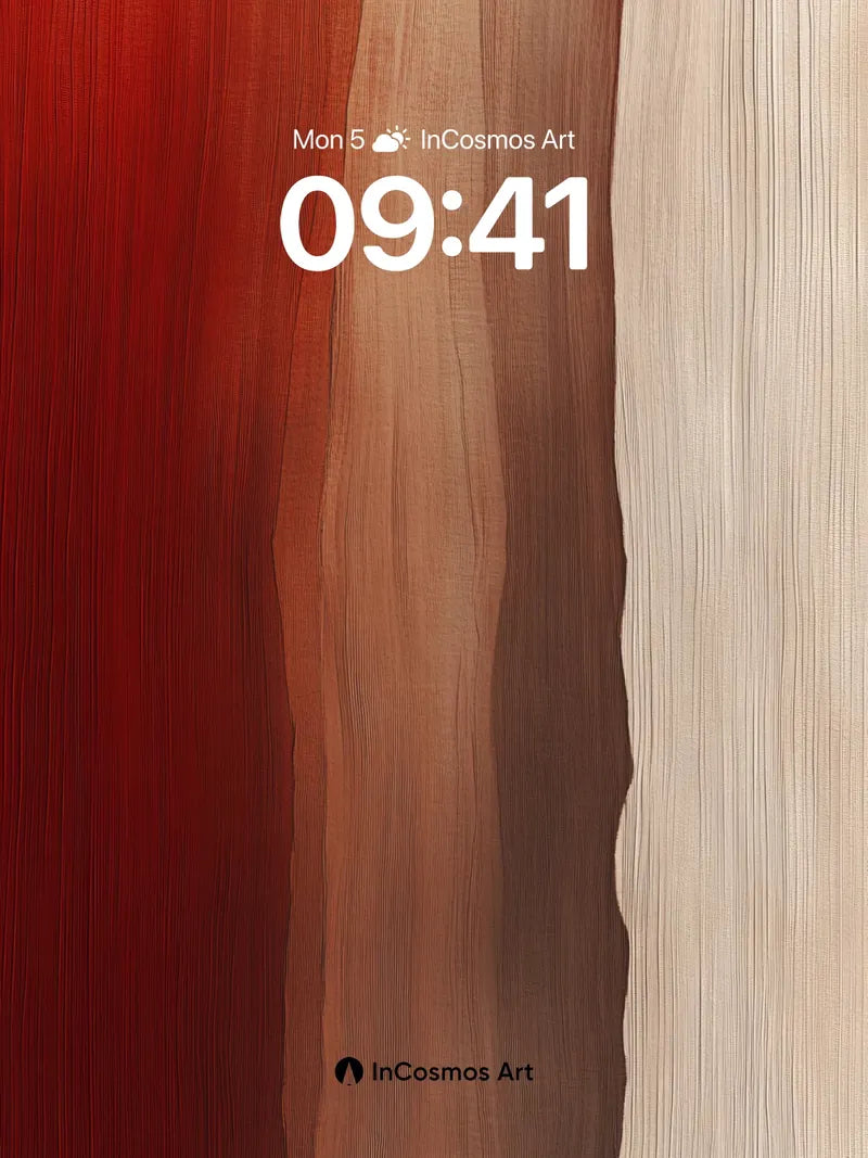 Crimson Veil Wallpaper with Wooden Pulse