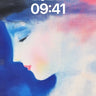 Serenity in Blue Hues Wallpaper with Ethereal Shadows wallpaper for iPhone, iPad & Mac