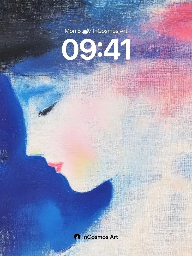 Serenity in Blue Hues Wallpaper with Ethereal Shadows