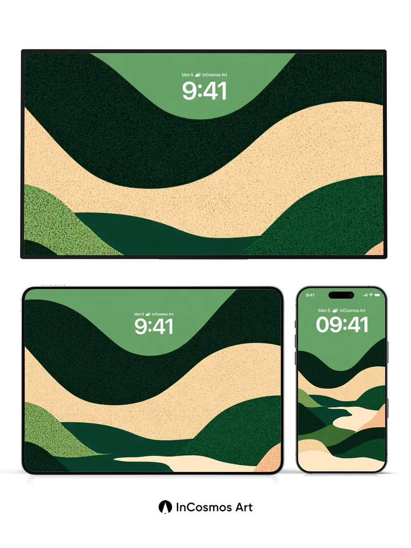 Earthy Hush Wallpaper with Textured Waves