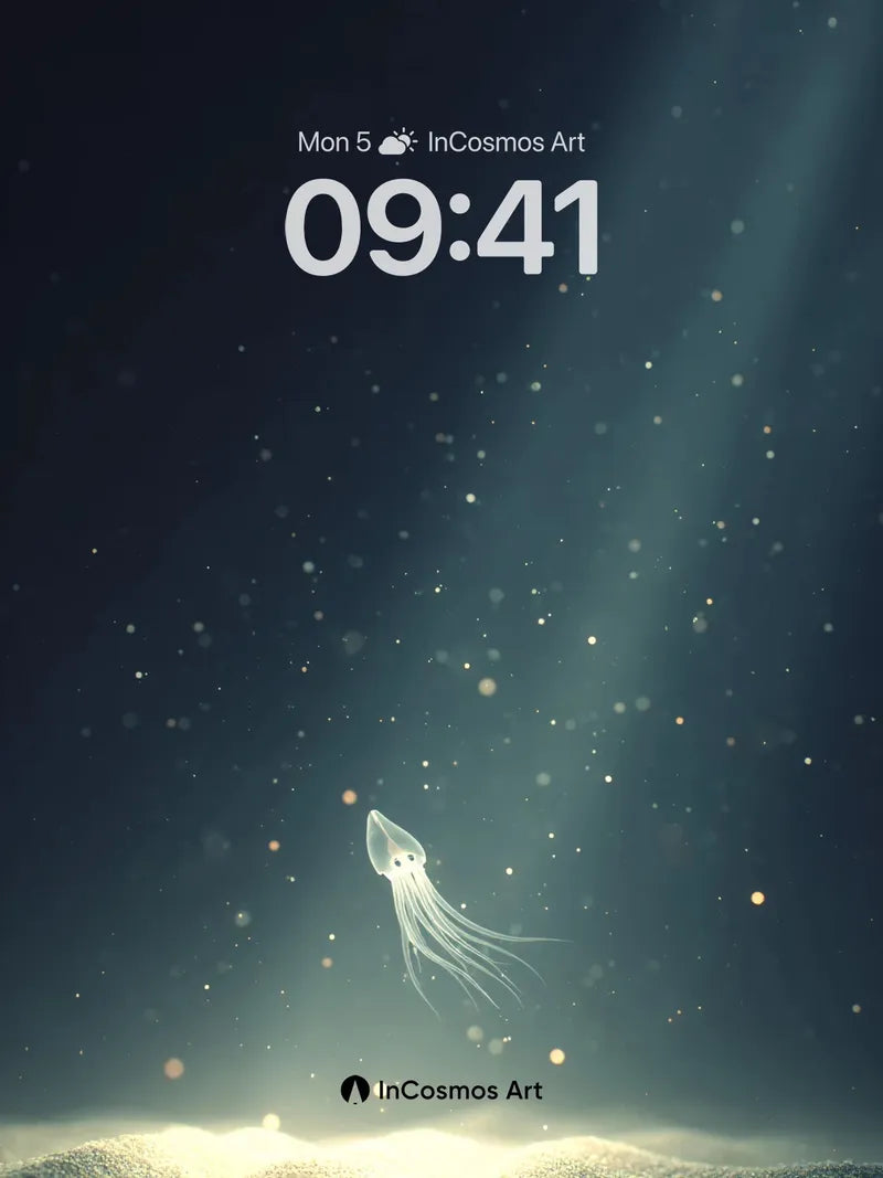 Deep Sea Luminescence Wallpaper with Ethereal Glow wallpaper for iPhone, iPad & Mac