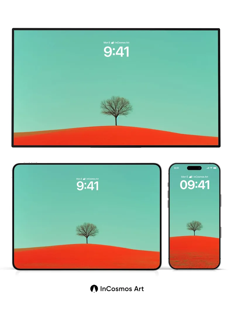 Serenity Ridge Wallpaper with Solitary Tree