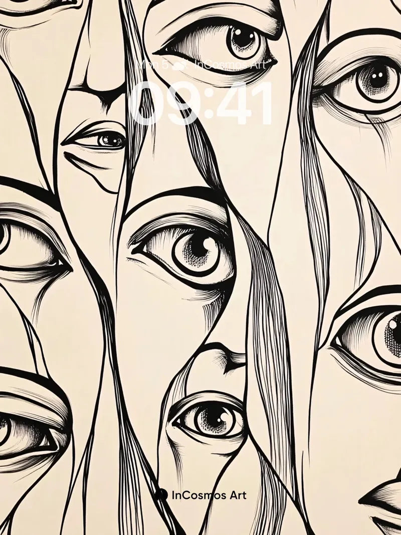 Fractured Gaze Wallpaper with Whispering Lines wallpaper for iPhone, iPad & Mac