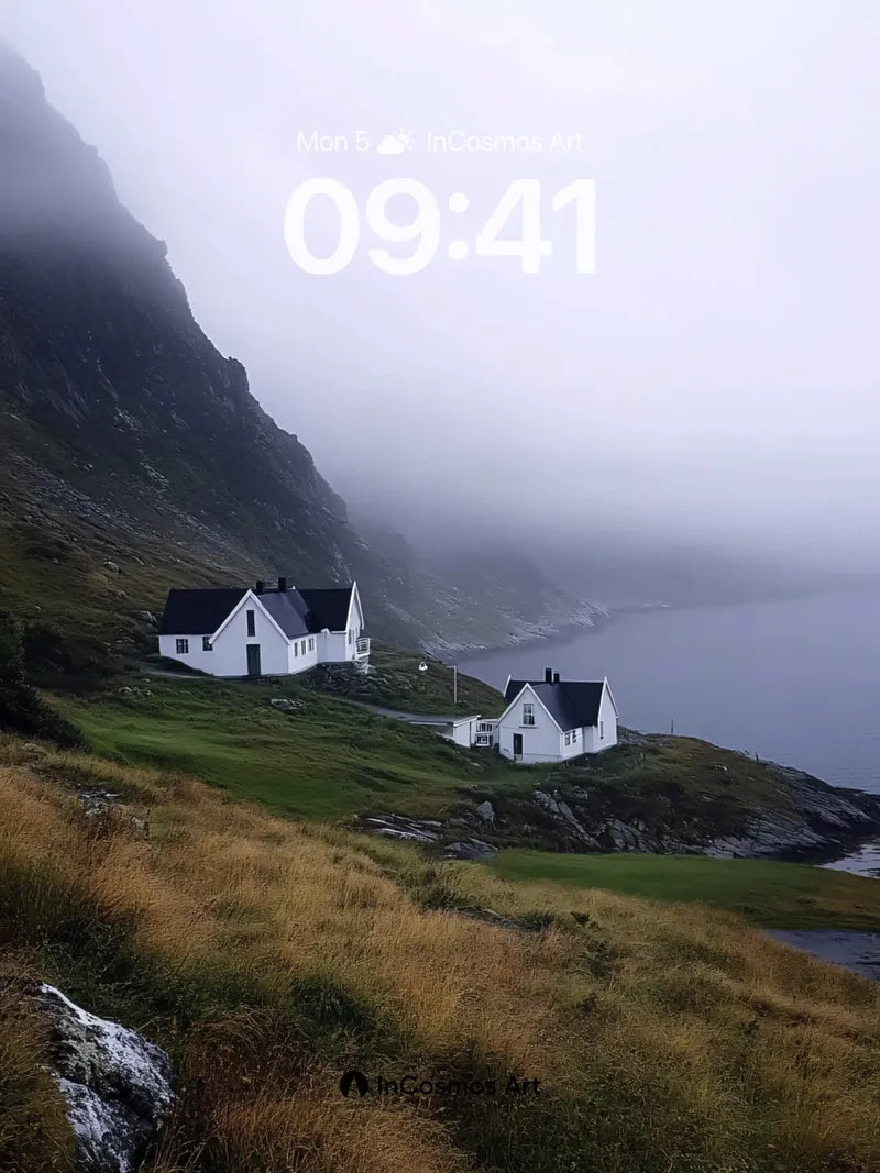 Mist-Whispered Cottage Wallpaper with Fjord Hush