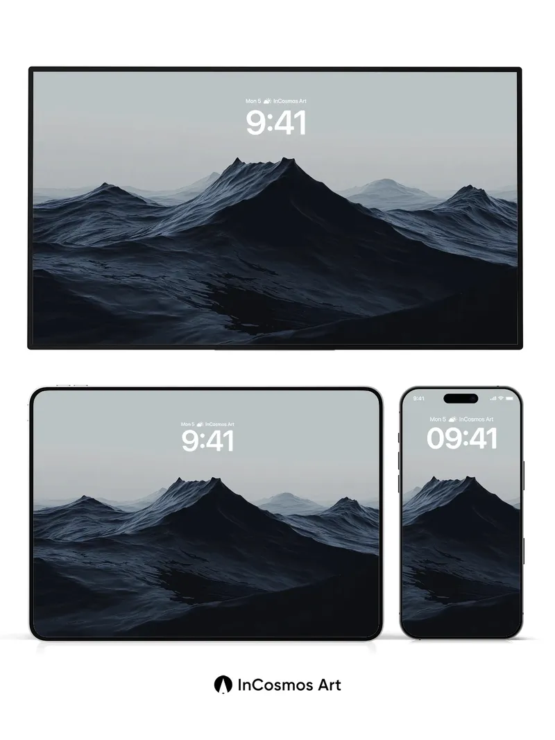 Silent Peaks Wallpaper with Midnight Flow