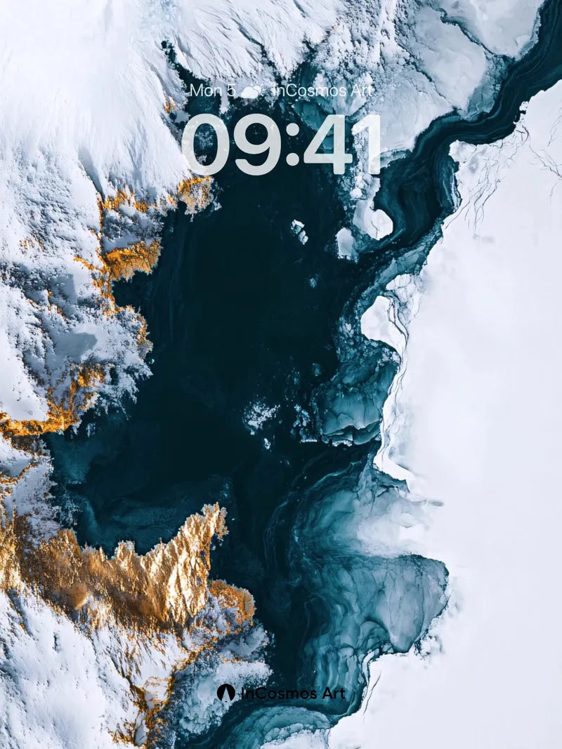 Frost Veil Wallpaper with Ice-Cracked Depths