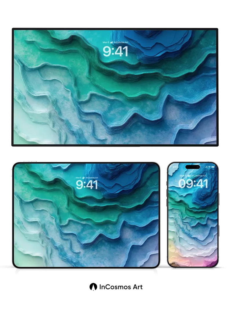 Oceanic Drift Wallpaper with Living Tides