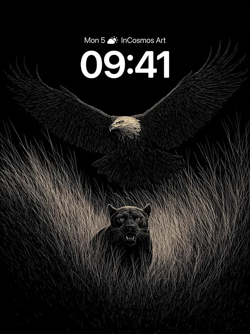 Shadowed Vigil Wallpaper with Dual Predators