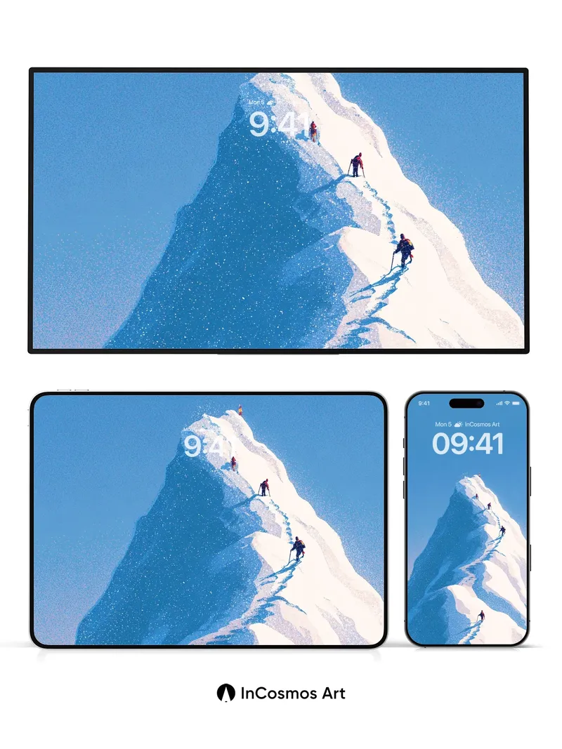 Frozen Ascent Wallpaper with Alpine Echoes