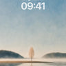Serene Solitude Tree Reflection Wallpaper in Misty Haze wallpaper for iPhone, iPad & Mac