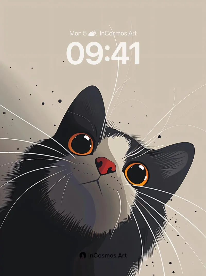 Whispering Gaze Wallpaper with Ink Speckles