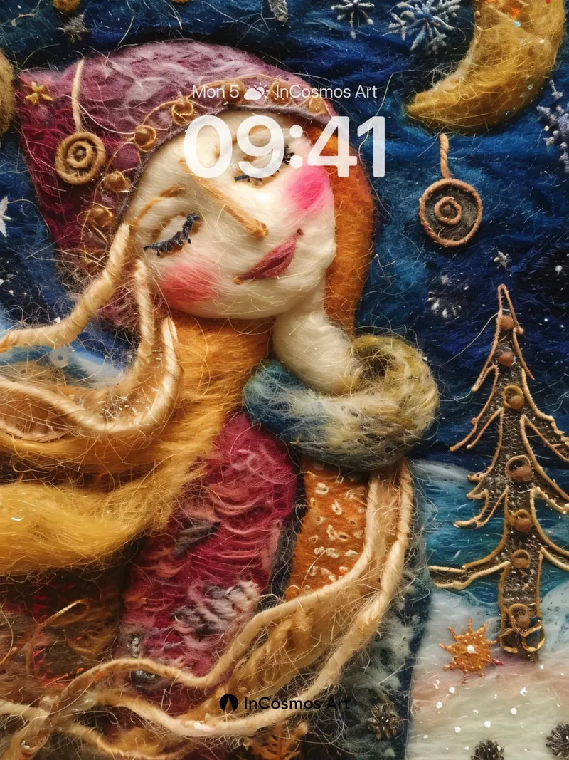 Whispering Frost Wallpaper with Felted Dreams wallpaper for iPhone, iPad & Mac