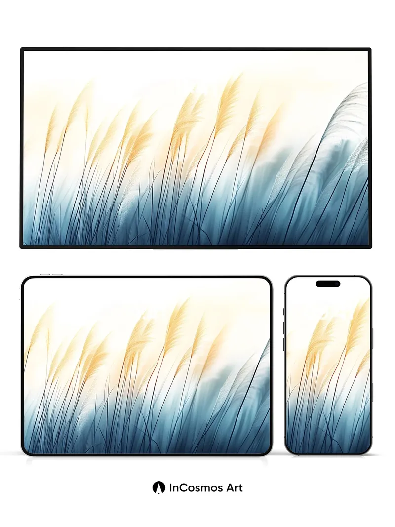 Golden Hush Wallpaper with Whispering Reeds