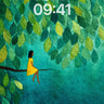Serene Canopy Wallpaper with Floating Leaves wallpaper for iPhone, iPad & Mac