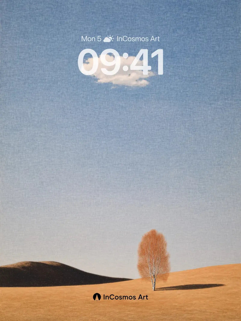 Solitary Tree Wallpaper in Vast Horizon wallpaper for iPhone, iPad & Mac