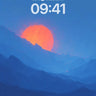 Crimson Horizon Wallpaper with Misty Peaks wallpaper for iPhone, iPad & Mac