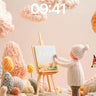 Whimsical Knit Forest Wallpaper with Artist Fox wallpaper for iPhone, iPad & Mac