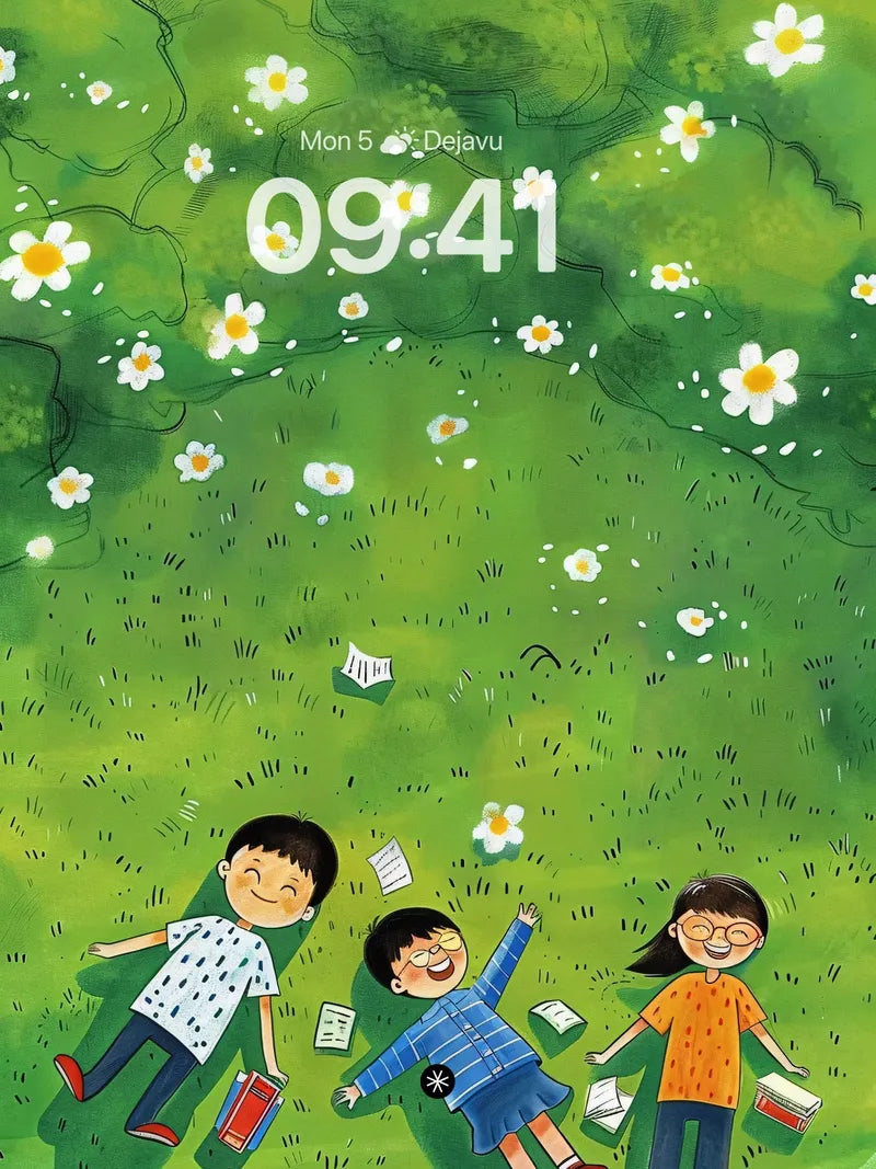 Spring Meadow Children Wallpaper Background