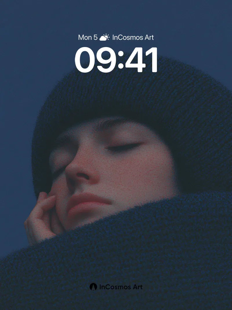 Serenity Knit Wallpaper with Closed Eyes