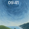 Starry Night Skyline Couple Wallpaper Background