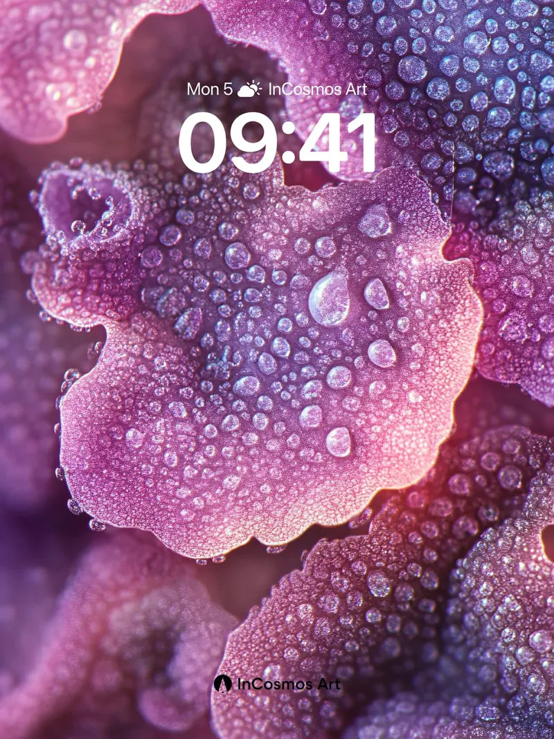 Luminous Coral Wallpaper with Dew-Kissed Surfaces wallpaper for iPhone, iPad & Mac