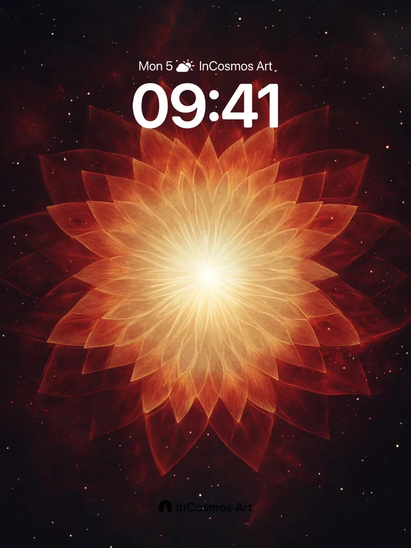 Cosmic Lotus Wallpaper with Ethereal Light