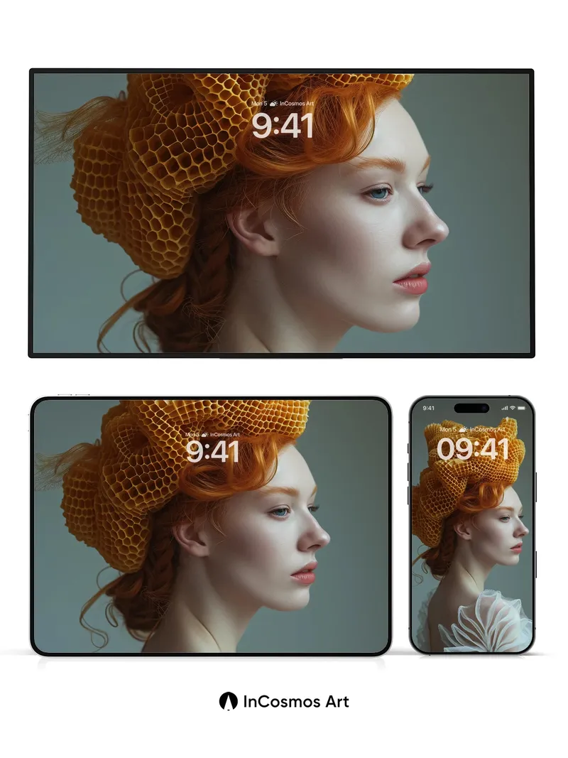 Honeycomb Crown Wallpaper with Ethereal Light