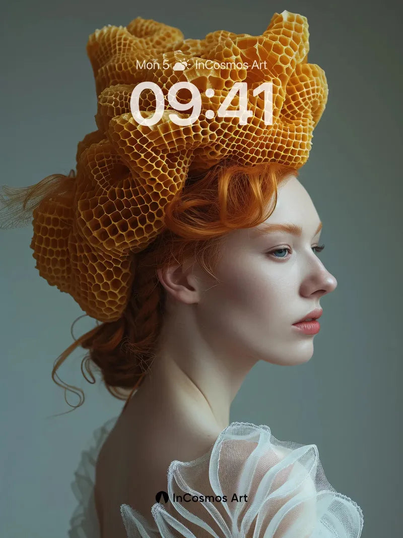 Honeycomb Crown Wallpaper with Ethereal Light