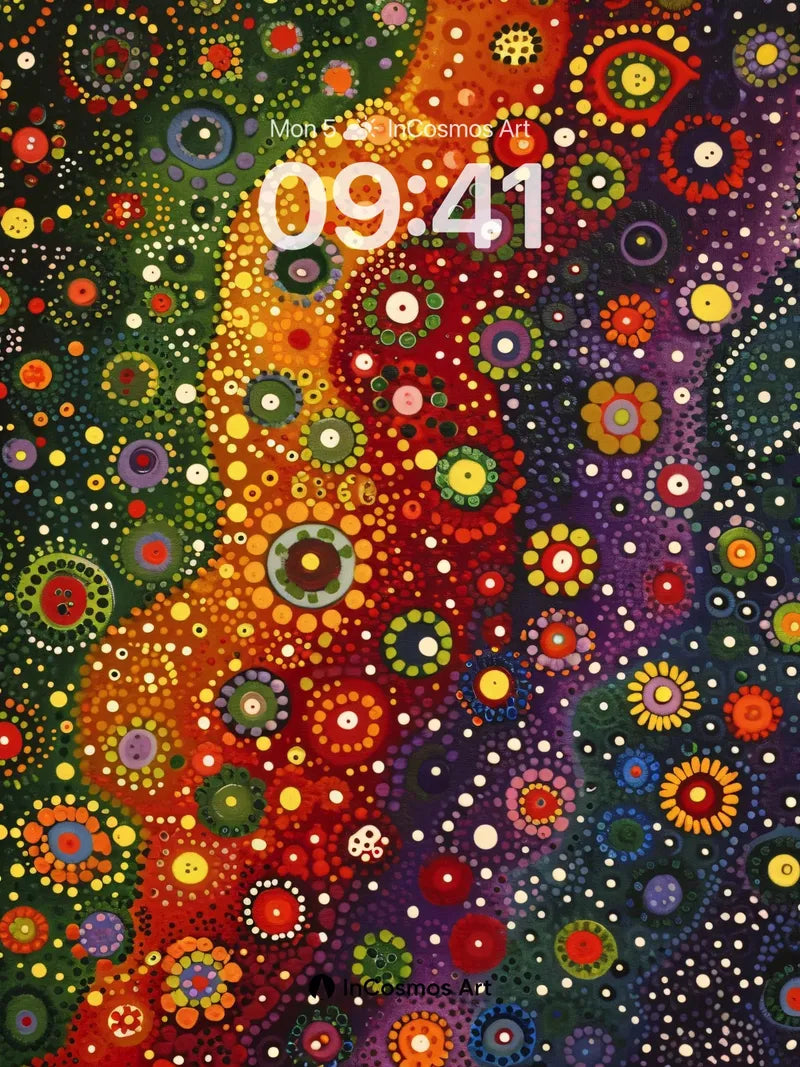Cosmic Bloom Wallpaper with Dot Constellations wallpaper for iPhone, iPad & Mac