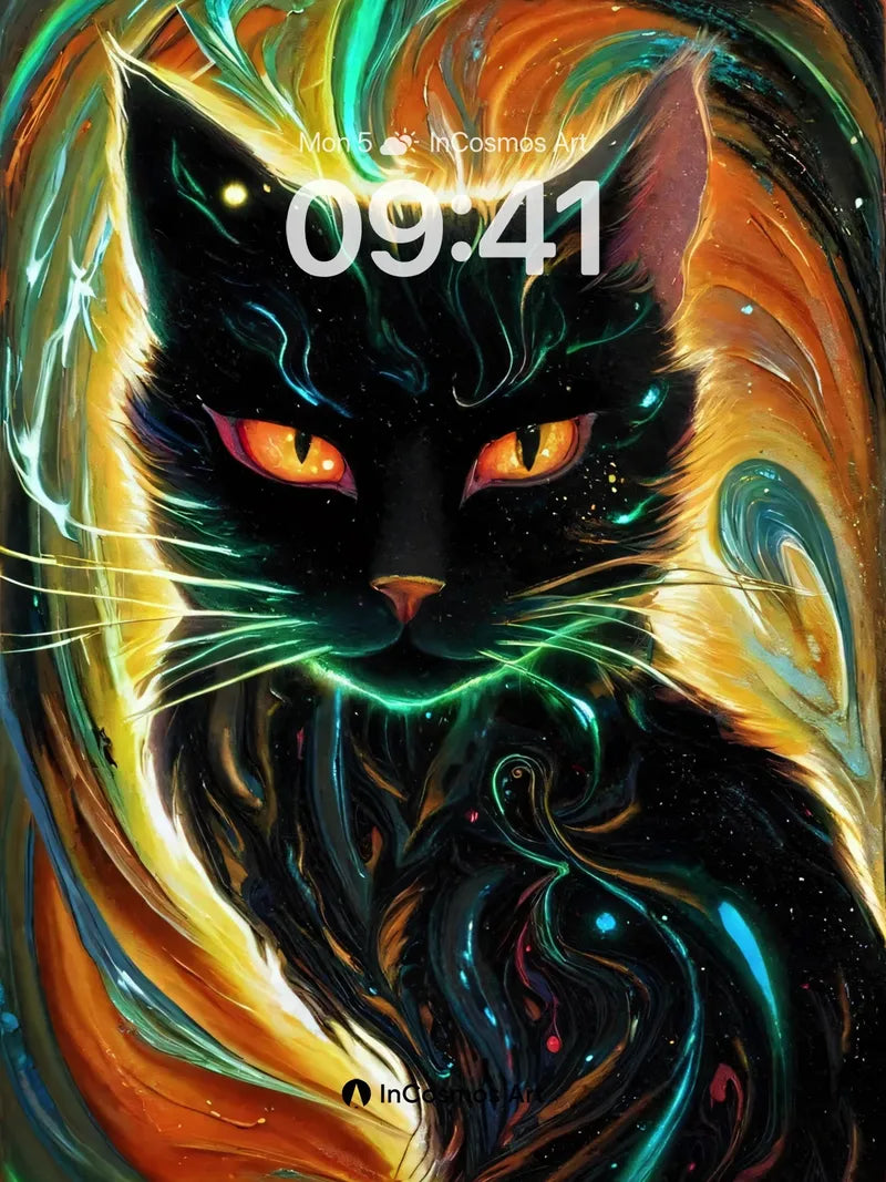 Cosmic Feline Wallpaper with Nebula Whiskers wallpaper for iPhone, iPad & Mac