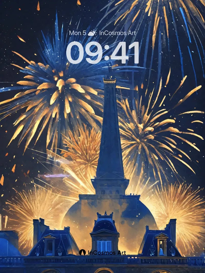 Golden Reverie Wallpaper with Firework Cathedral