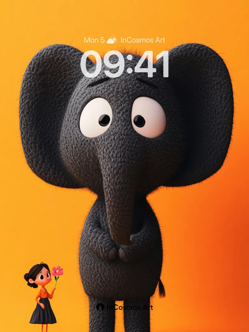 Whimsical Giant Wallpaper with Tiny Bloom wallpaper for iPhone, iPad & Mac