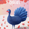 Autumn Hush Wallpaper with Blue Turkey wallpaper for iPhone, iPad & Mac