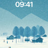Silent Snowfall Wallpaper with Distant Peaks wallpaper for iPhone, iPad & Mac
