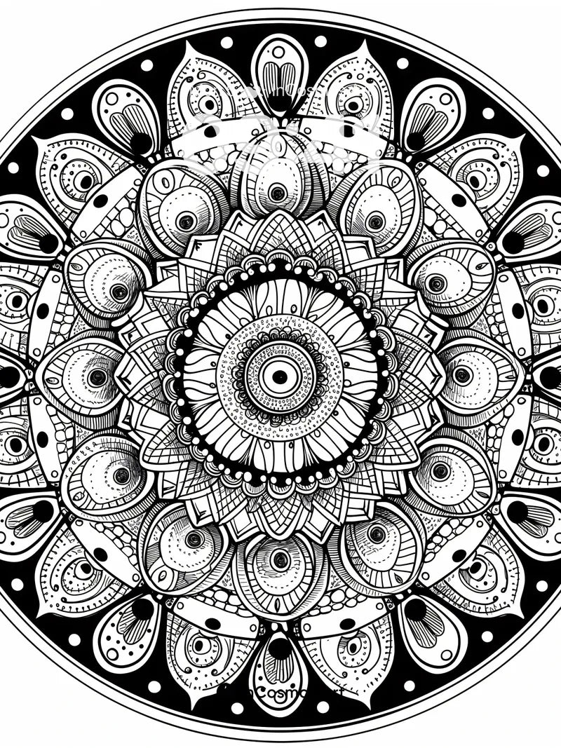 Ink Bloom Wallpaper with Sacred Geometry