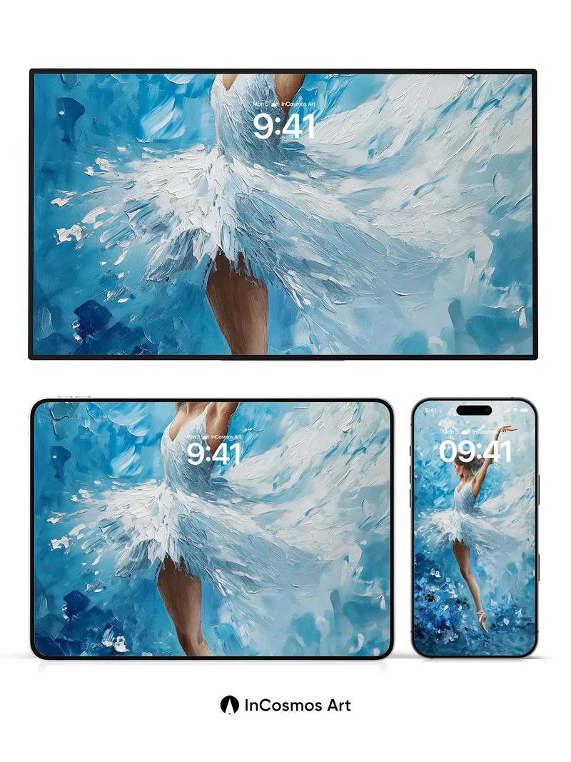 Aqua Reverie Wallpaper with Feathered Motion