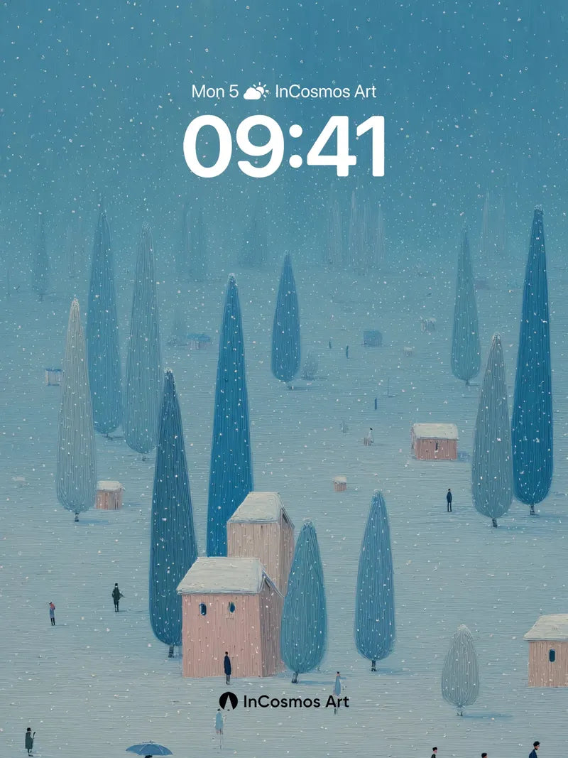 Snowfall Reverie Wallpaper with Whispering Pines