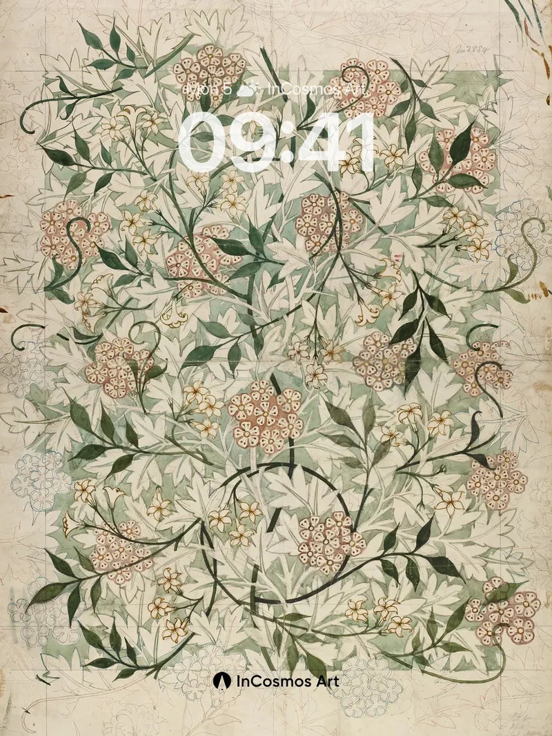 Whispering Vine Wallpaper with Delicate Petal Traces