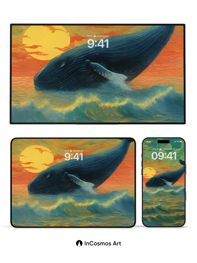 Whispering Leviathan Wallpaper at Sunset's Edge