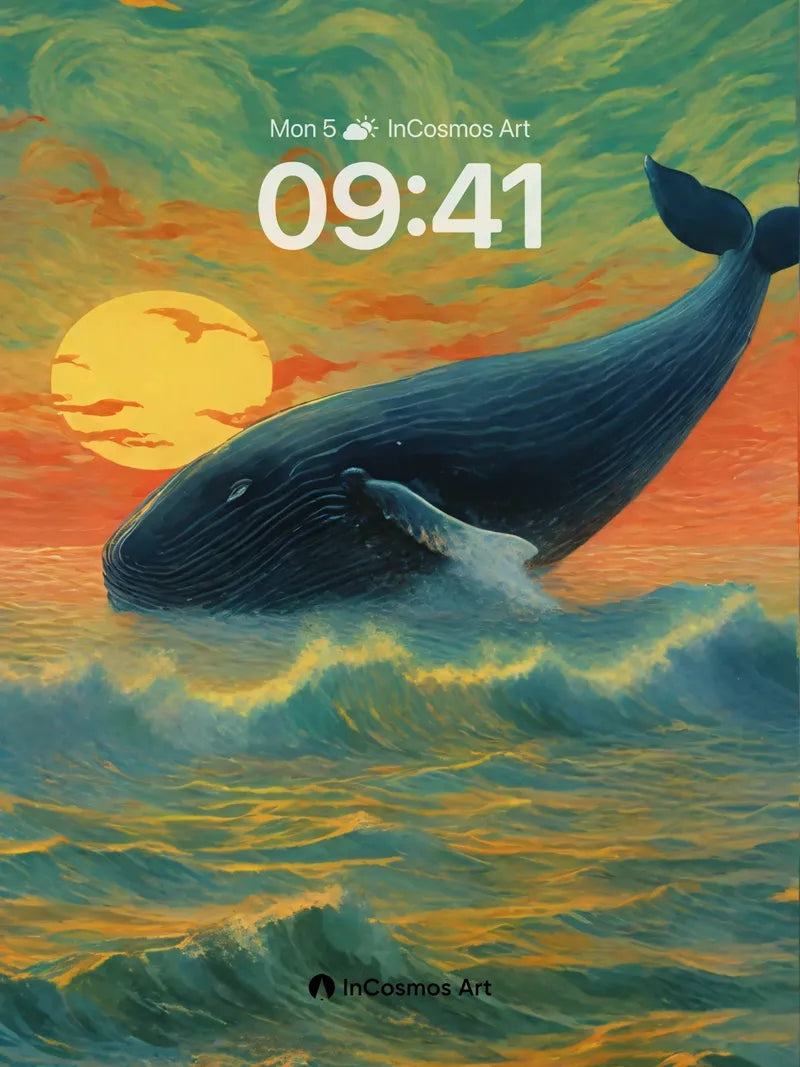 Whispering Leviathan Wallpaper at Sunset's Edge