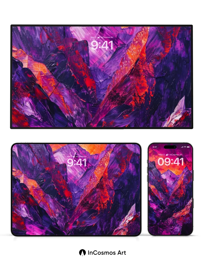 Fiery Crystalline Wallpaper with Luminous Veins