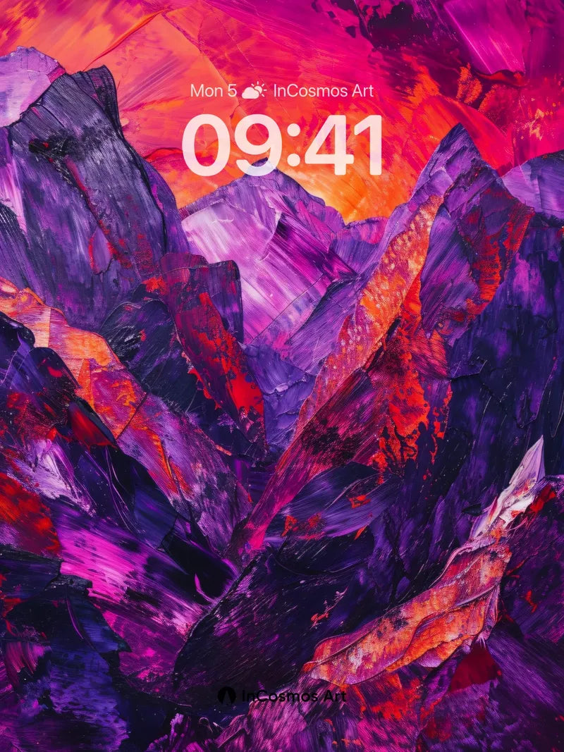 Fiery Crystalline Wallpaper with Luminous Veins