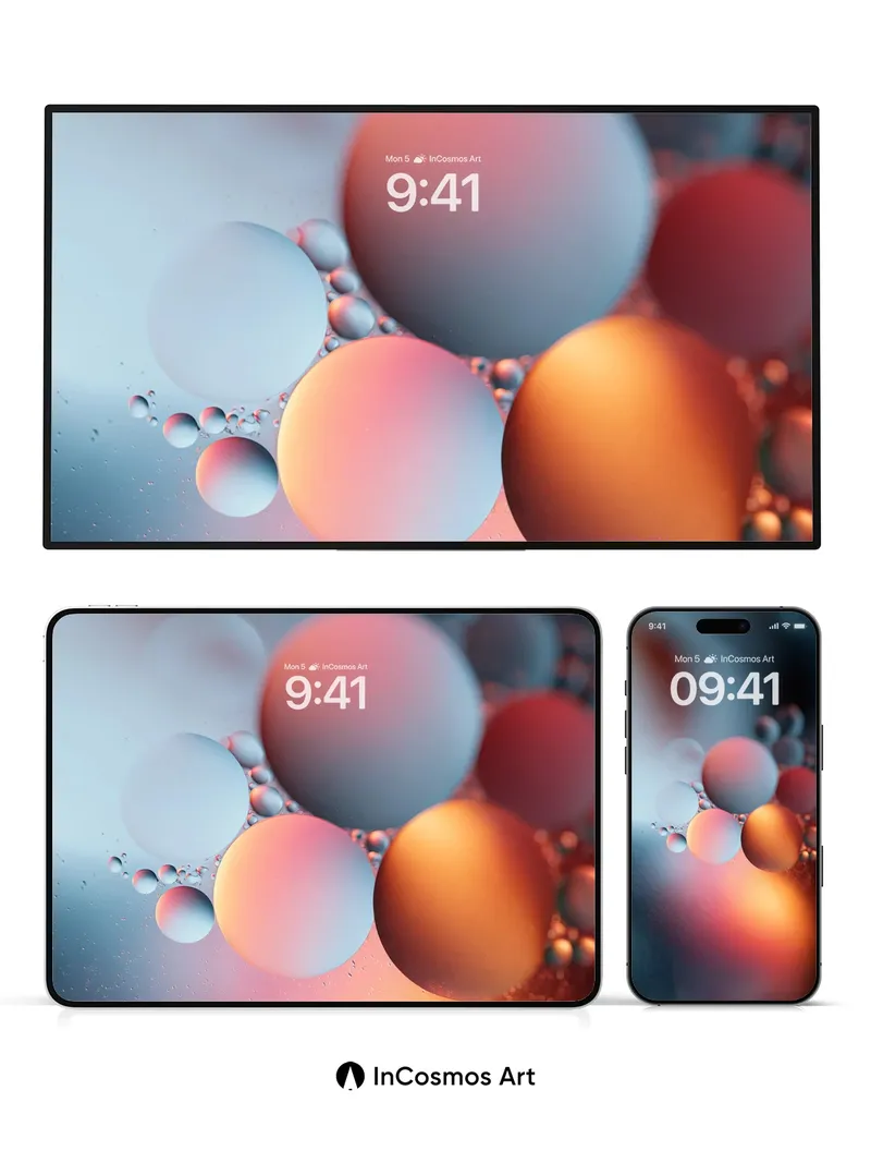 Luminous Sphere Wallpaper with Floating Light