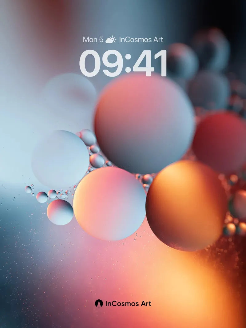 Luminous Sphere Wallpaper with Floating Light