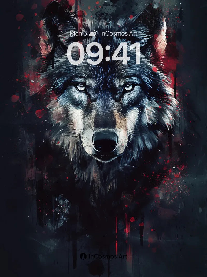 Feral Gaze Wallpaper with Crimson Drips