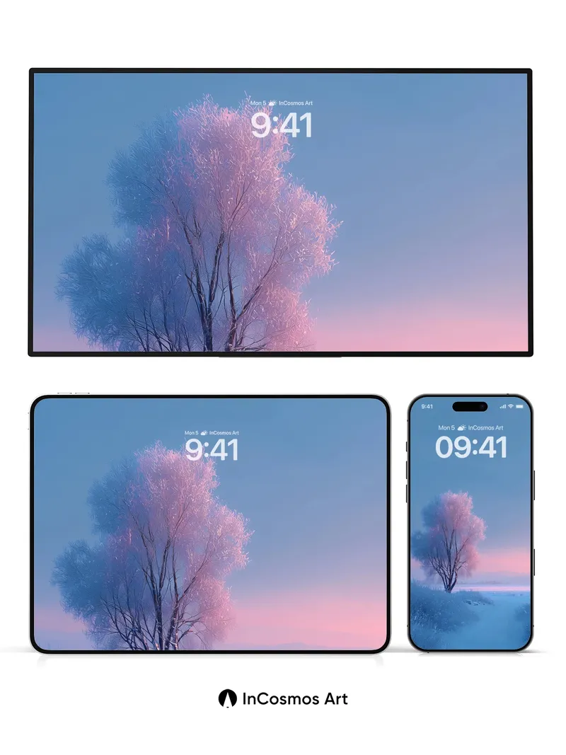 Frost Whisper Wallpaper with Pink Hush