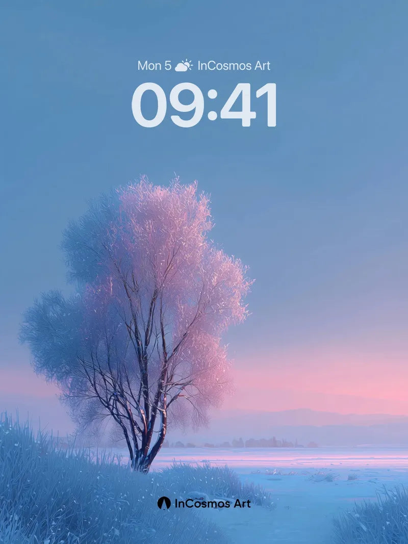 Frost Whisper Wallpaper with Pink Hush