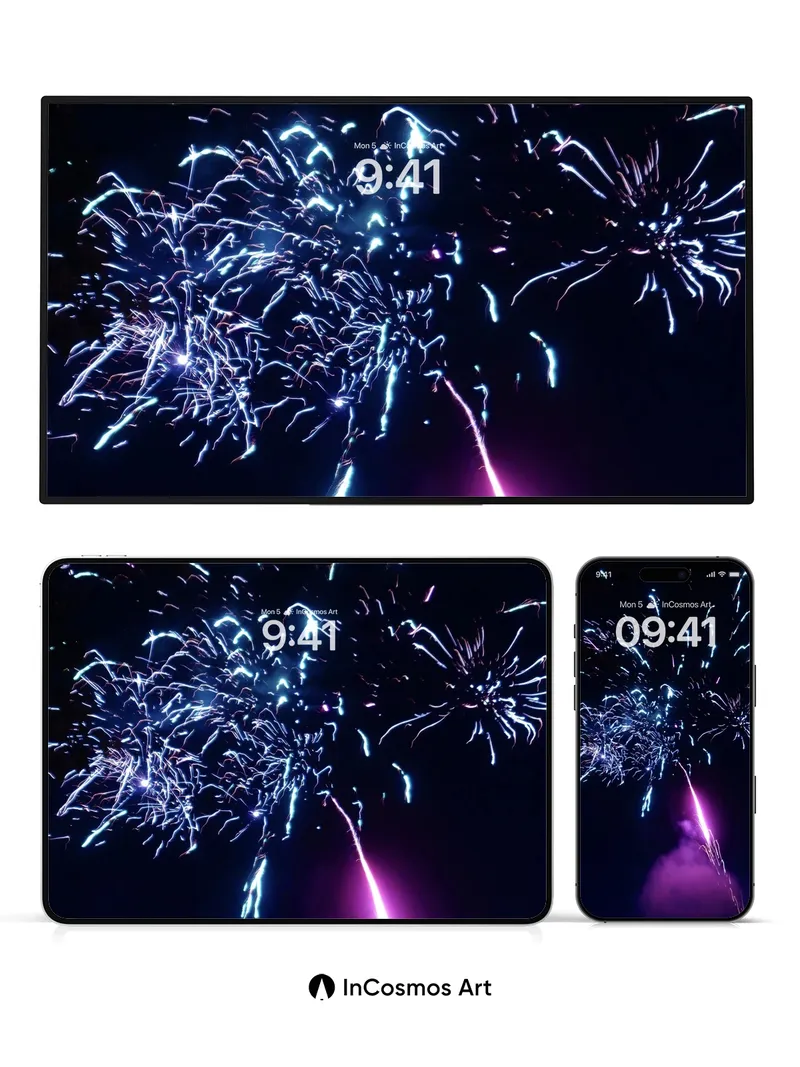 Electric Nightfall Wallpaper with Cosmic Sparks